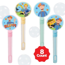 Blippi Bubble Bottles w/Wands - 8 PACK